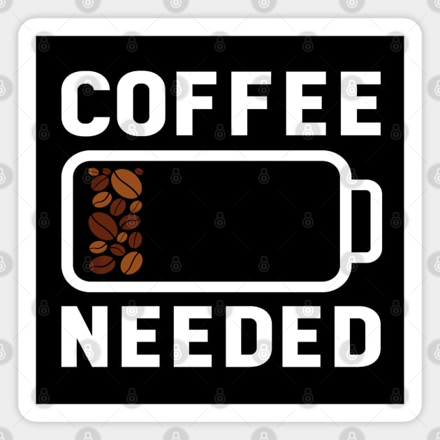 Low Battery Coffee Needed Barista Coffee Lover Gift Magnet by Kali Space